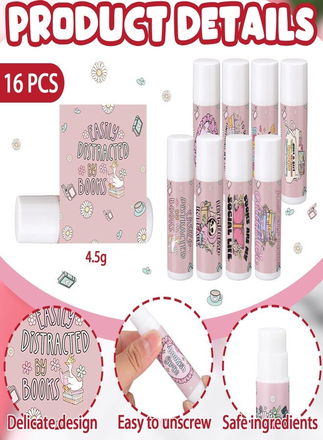 Heigble 16 Pcs Book Club Lovers Gifts Bookish Book Lip Balms Party Supplies Librarian Bookworms Readers Set for Women Men Small Gifts for Books Club Members - Image 2